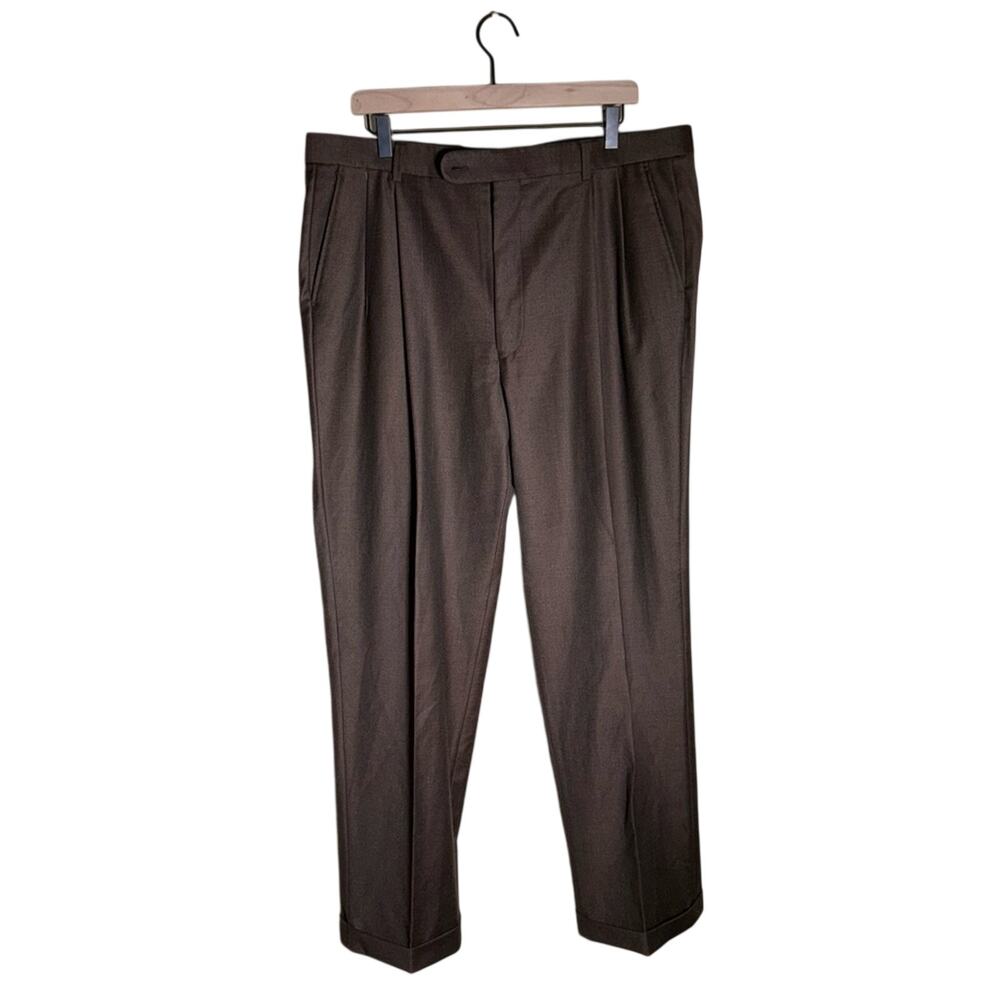 LORO PIANA designer Italian wool cuffed classic minimalist business trousers 38